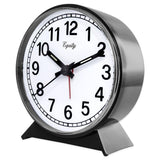 Analog 4 in. Round Keywind Alarm Clock, Black