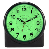 Large 4.72 in. Black Analog Alarm Table Clock with Night Vision Technology