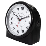 Large 4.72 in. Black Analog Alarm Table Clock with Night Vision Technology