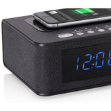 Wireless Charging Bluetooth Speaker Clock Radio with Alarm