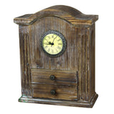 11 in. W x 5 in. D x 12.5 in. H Vintage Wooden Handcrafted Desk Clock
