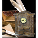 11 in. W x 5 in. D x 12.5 in. H Vintage Wooden Handcrafted Desk Clock