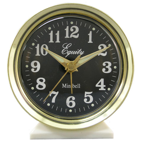 4 in. Round Analog Wind-Up Bell Metal Alarm Clock